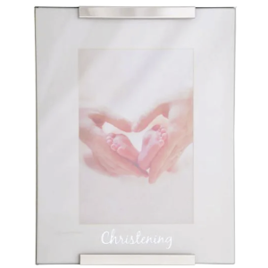 Silver Christening Frame 4x6