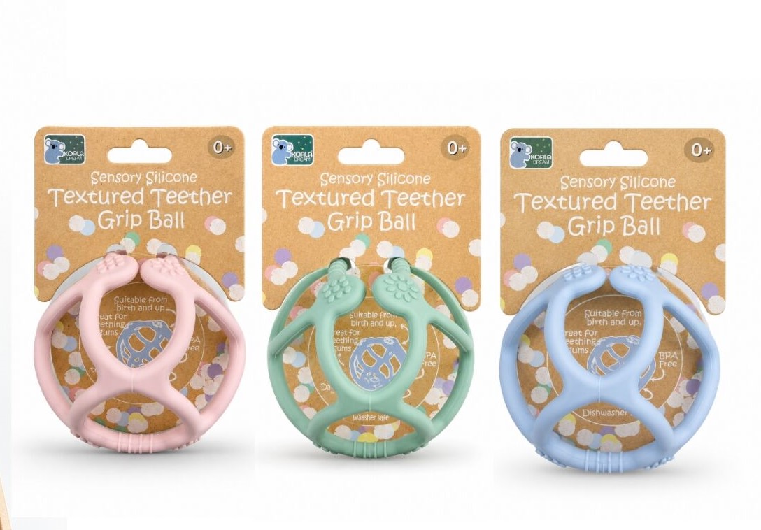 Silicone Teether Grip Ball - Assorted Colours