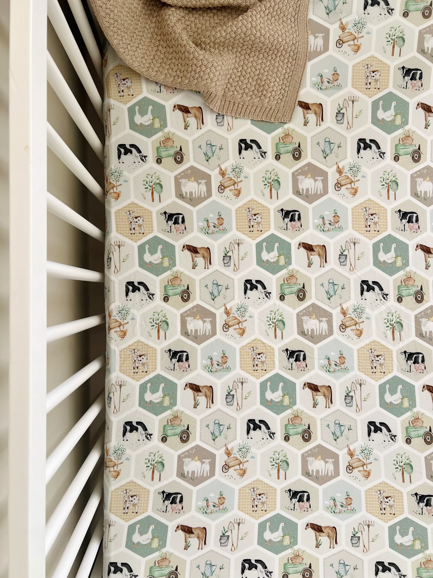 Cuddle Bug & Co Cot Sheet - Patchwork Farm