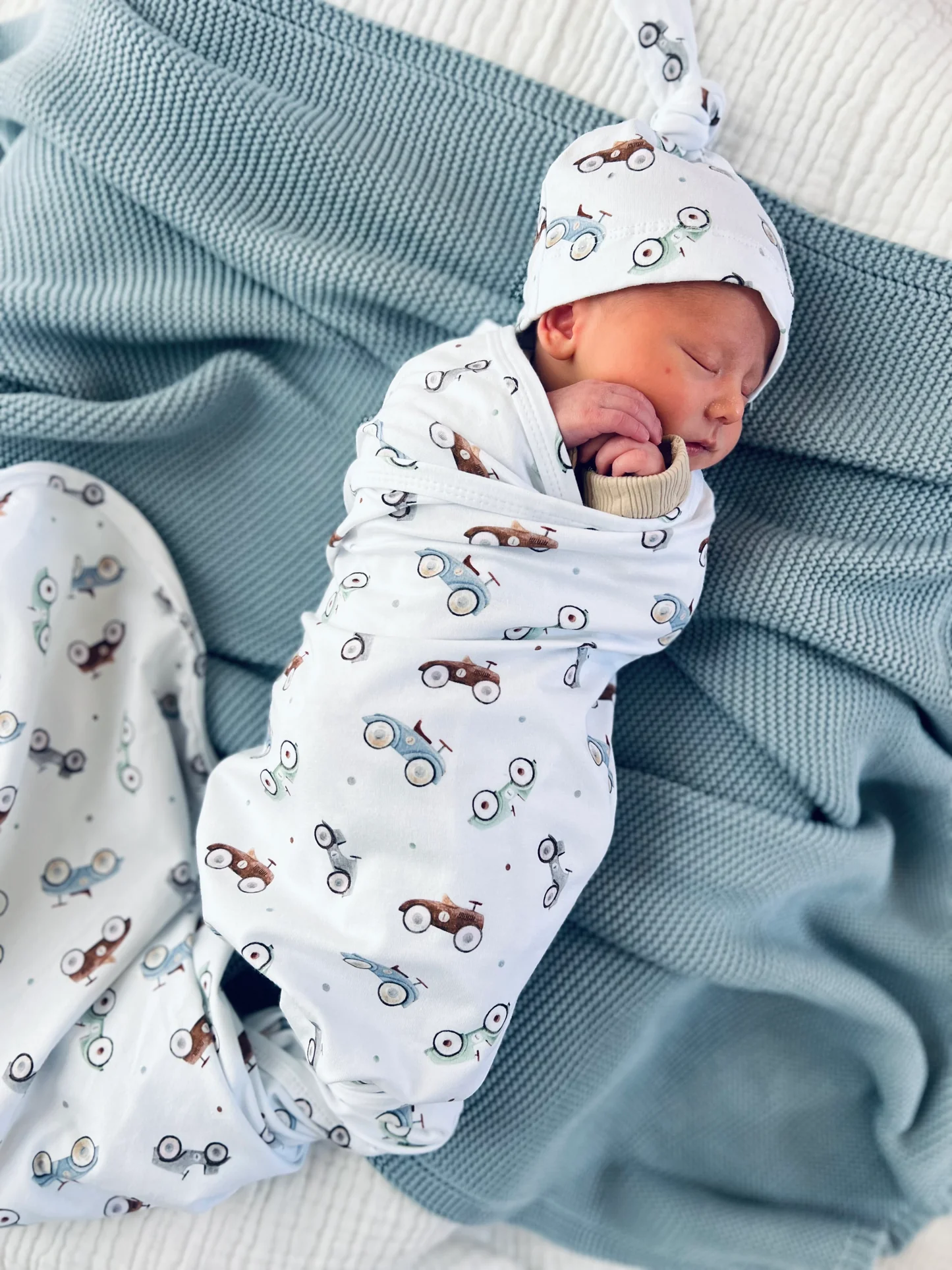 Cuddle Bug & Co Jersey Baby Wrap Set - Cars