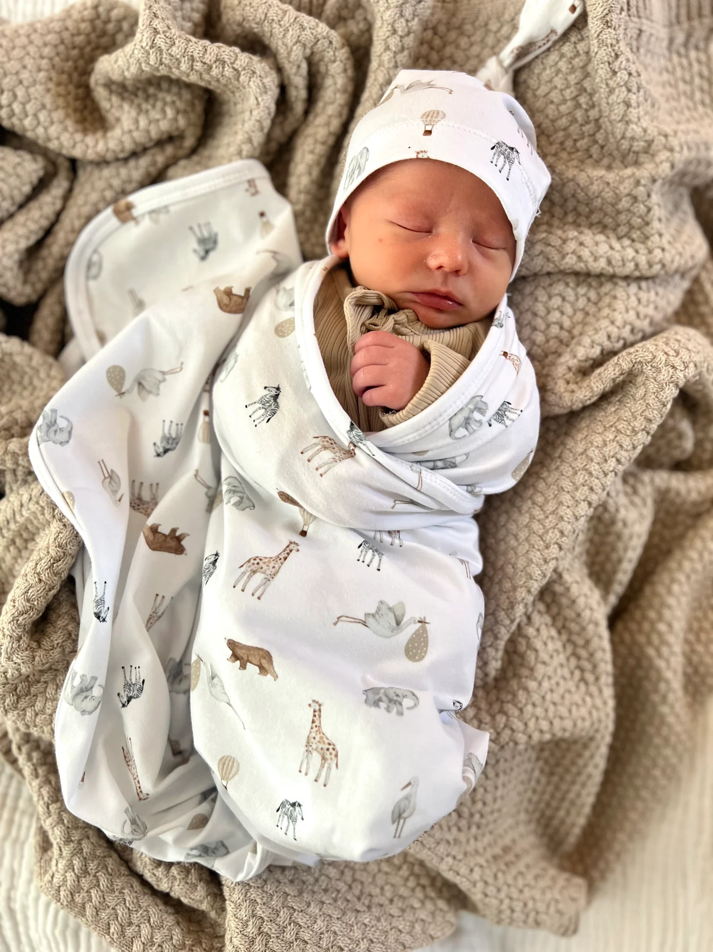 Cuddle Bug & Co Jersey Baby Wrap Set - Savanna Bebe