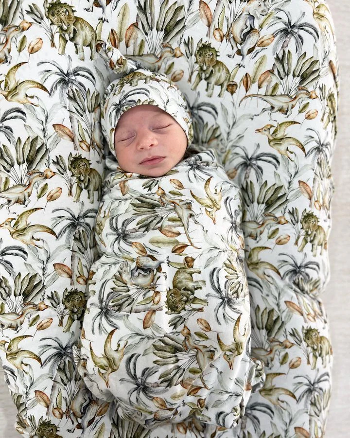 Cuddle Bug & Co Jersey Baby Wrap Set - Jurassic