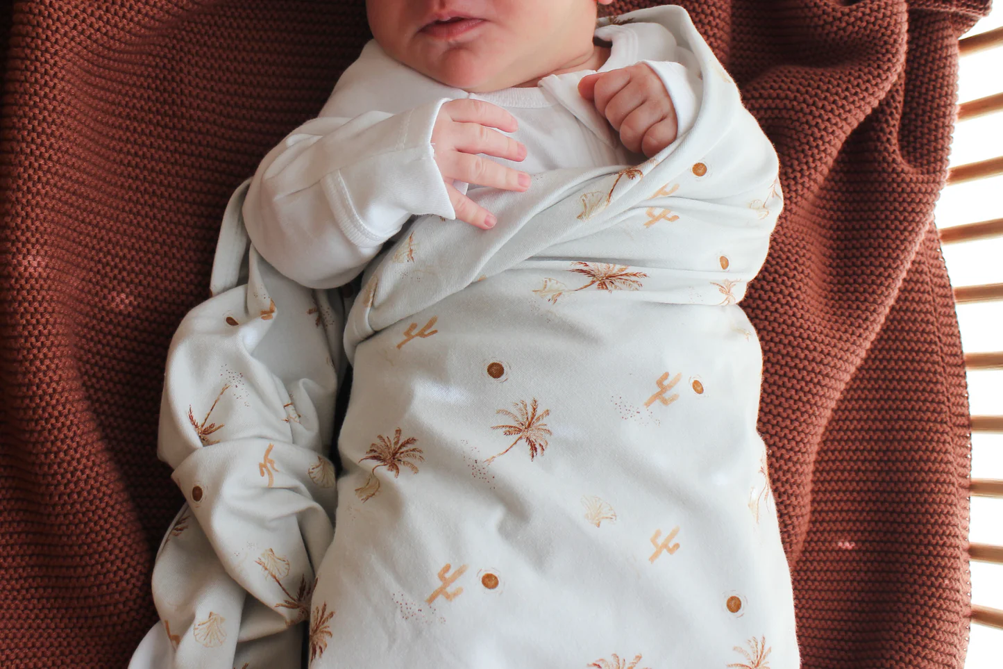 Cuddle Bug & Co Jersey Baby Wrap Set - Desert Palms