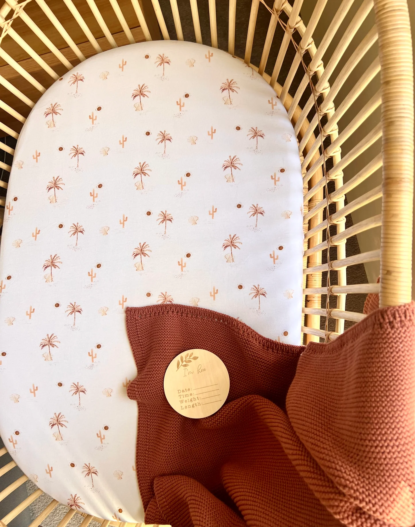 Cuddle Bug & Co Co-Sleeper Sheet - Desert Palms