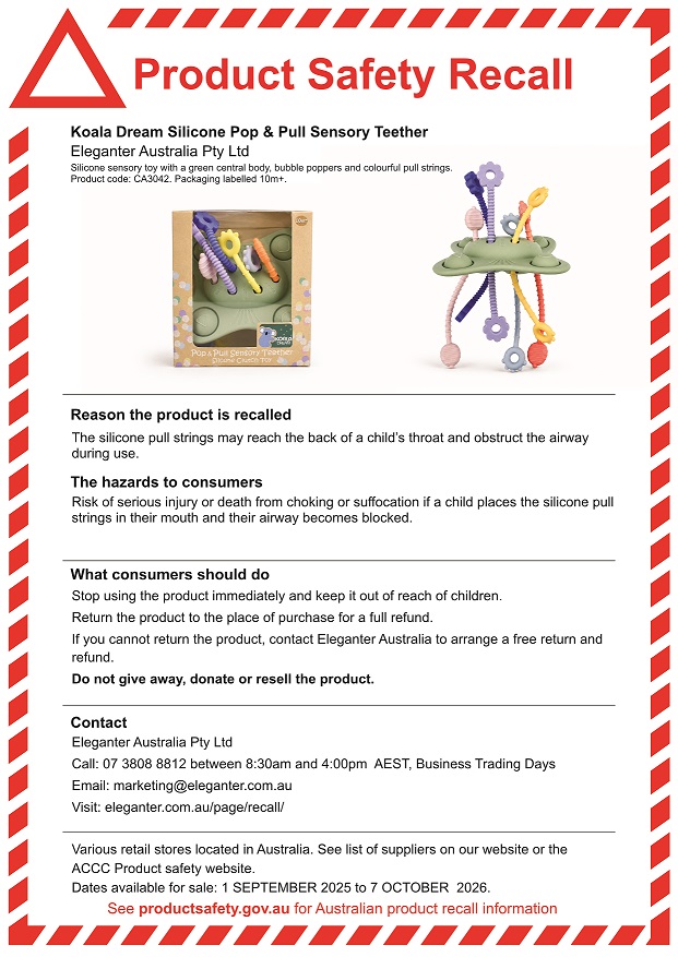 Silicone Pop & Pull Sensory Teether *PRODUCT RECALLED*