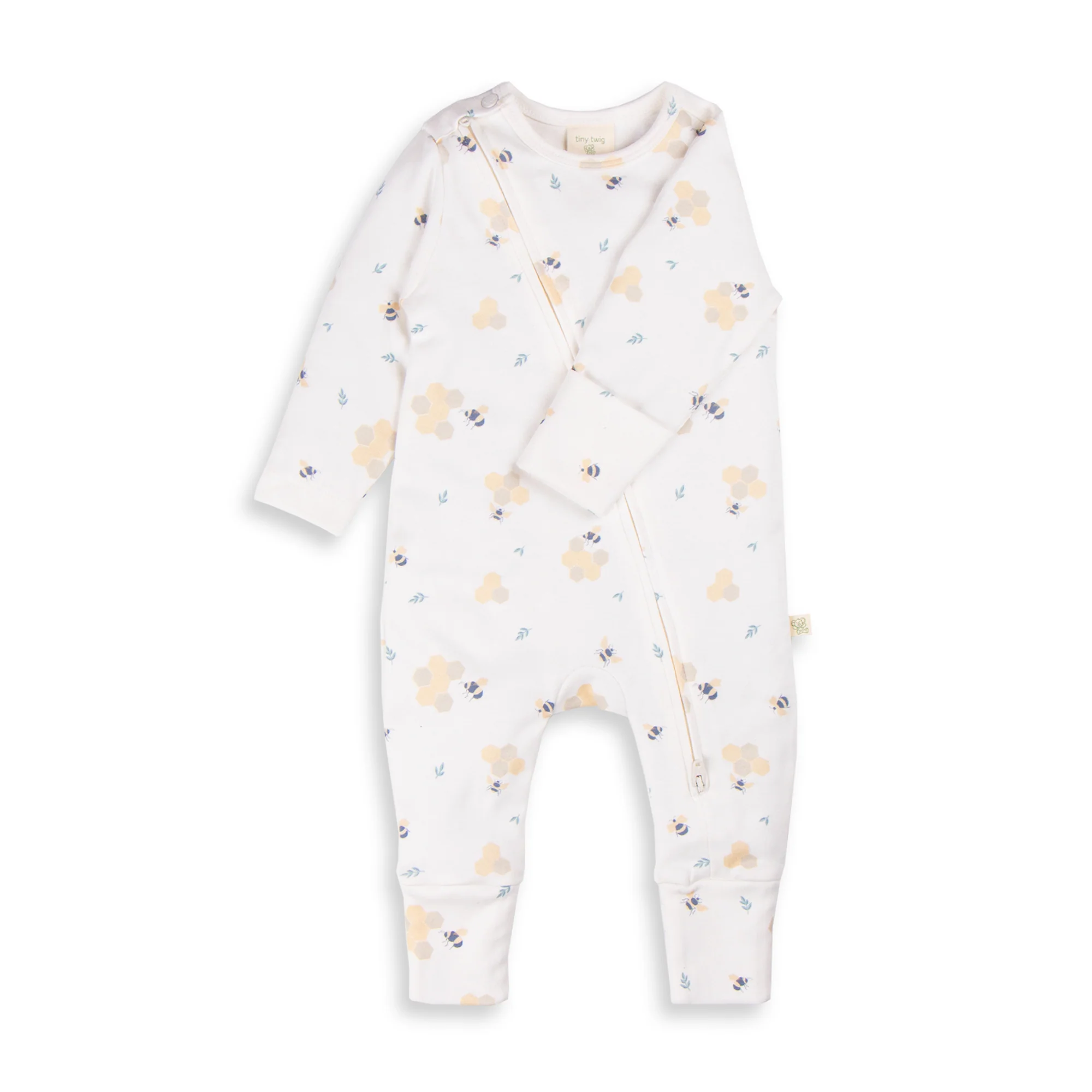 Tiny Twig Long Sleeve Zipsuit - Making Honey