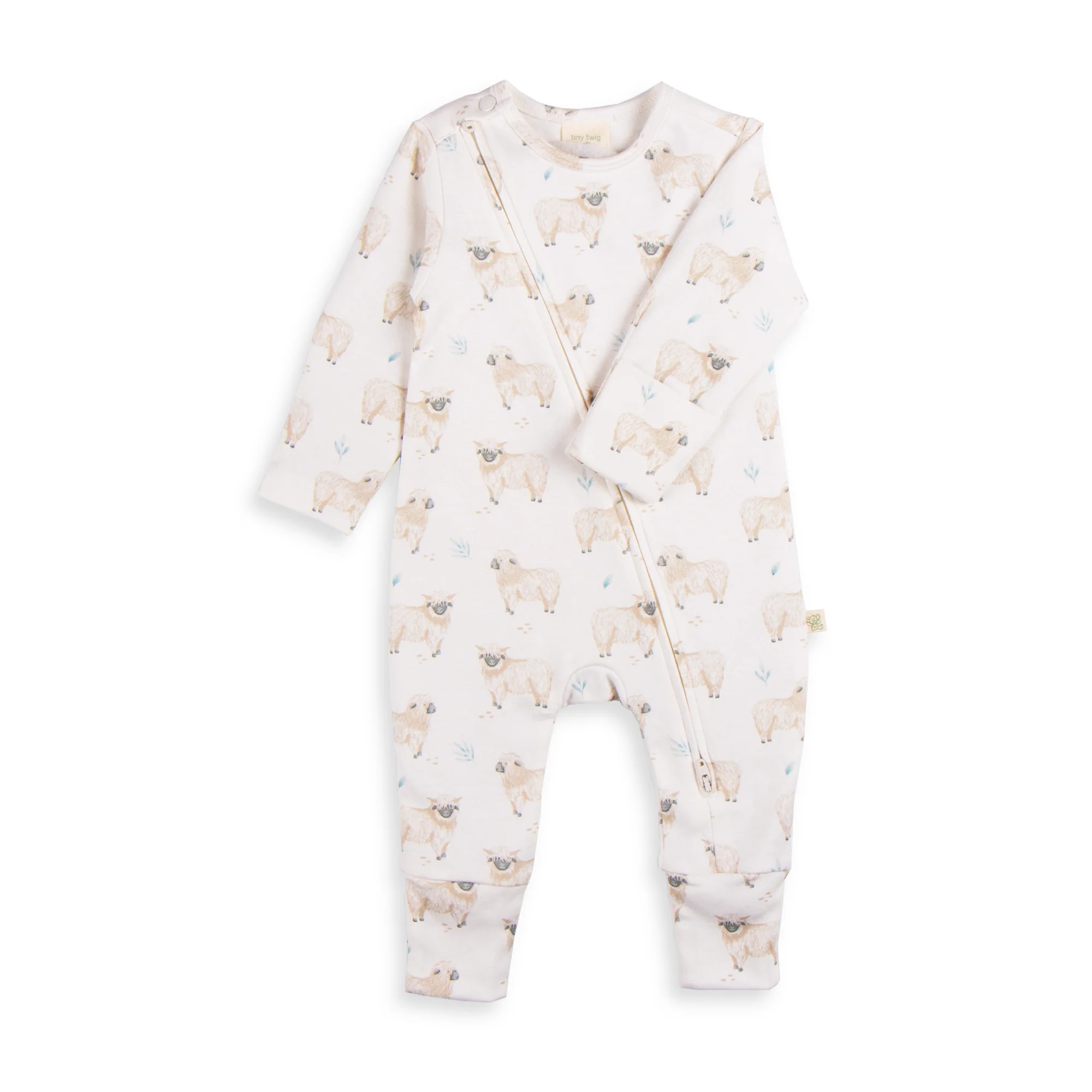 Tiny Twig Long Sleeve Zipsuit - Go to Sheep