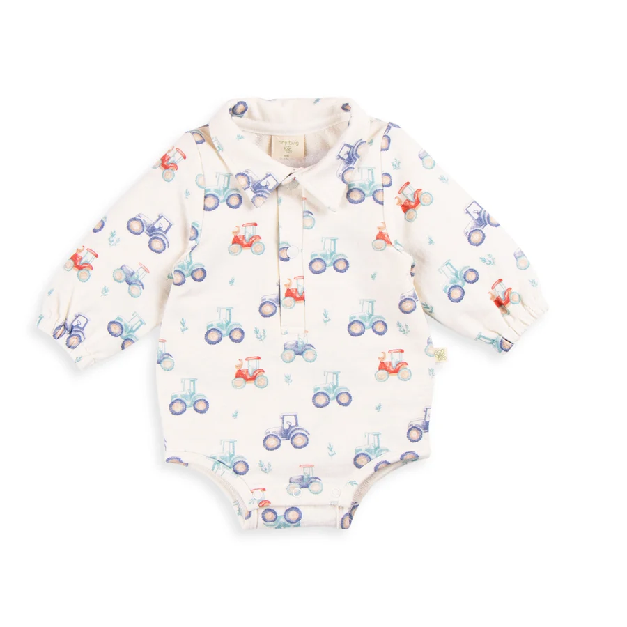 Tiny Twig Polo Bodysuit - Harvest Time