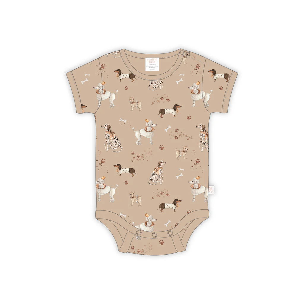 Confetti Kidz Short Sleeve Bodysuit - Show Pups