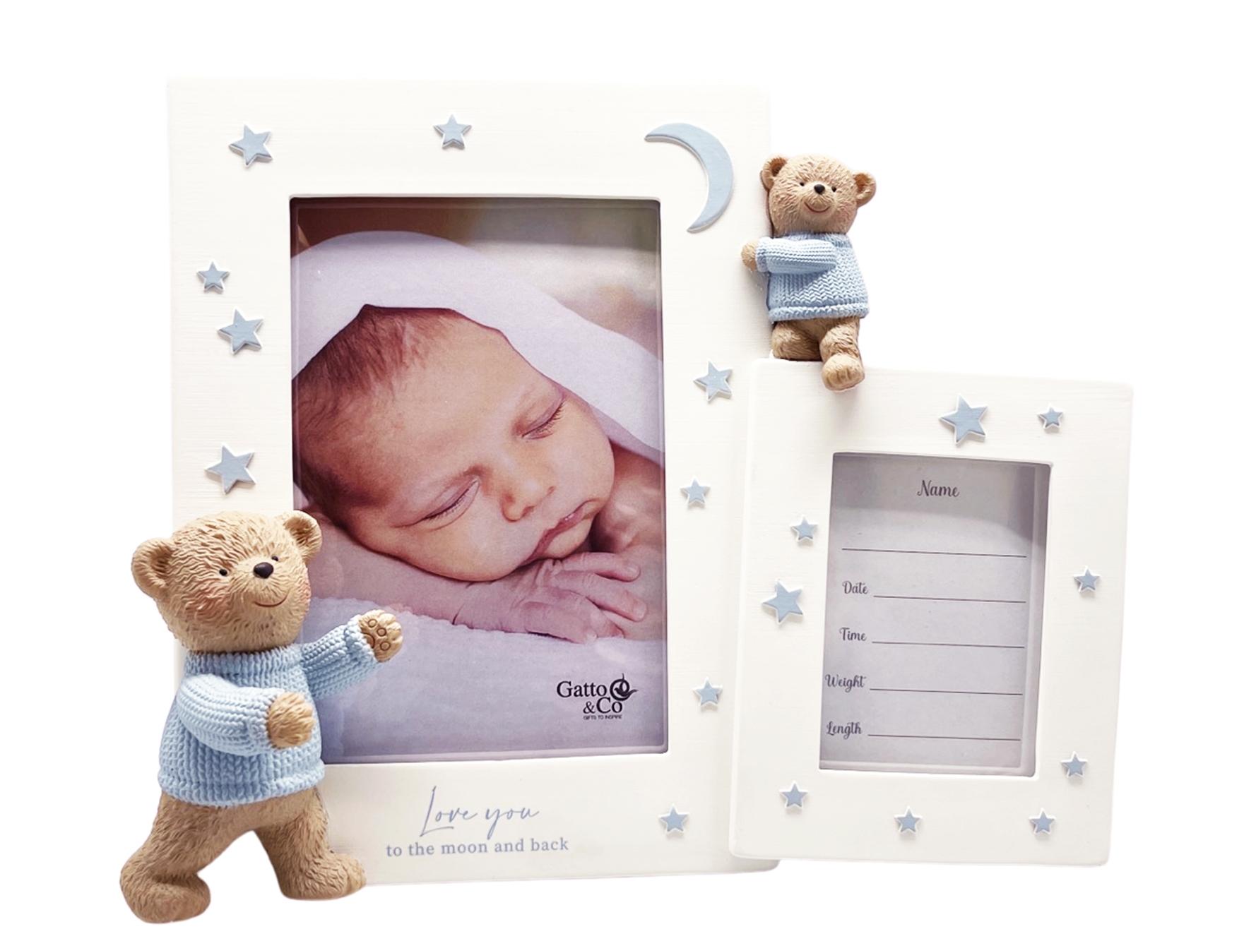 Love You to the Moon & Back Double Photo Frame - Blue