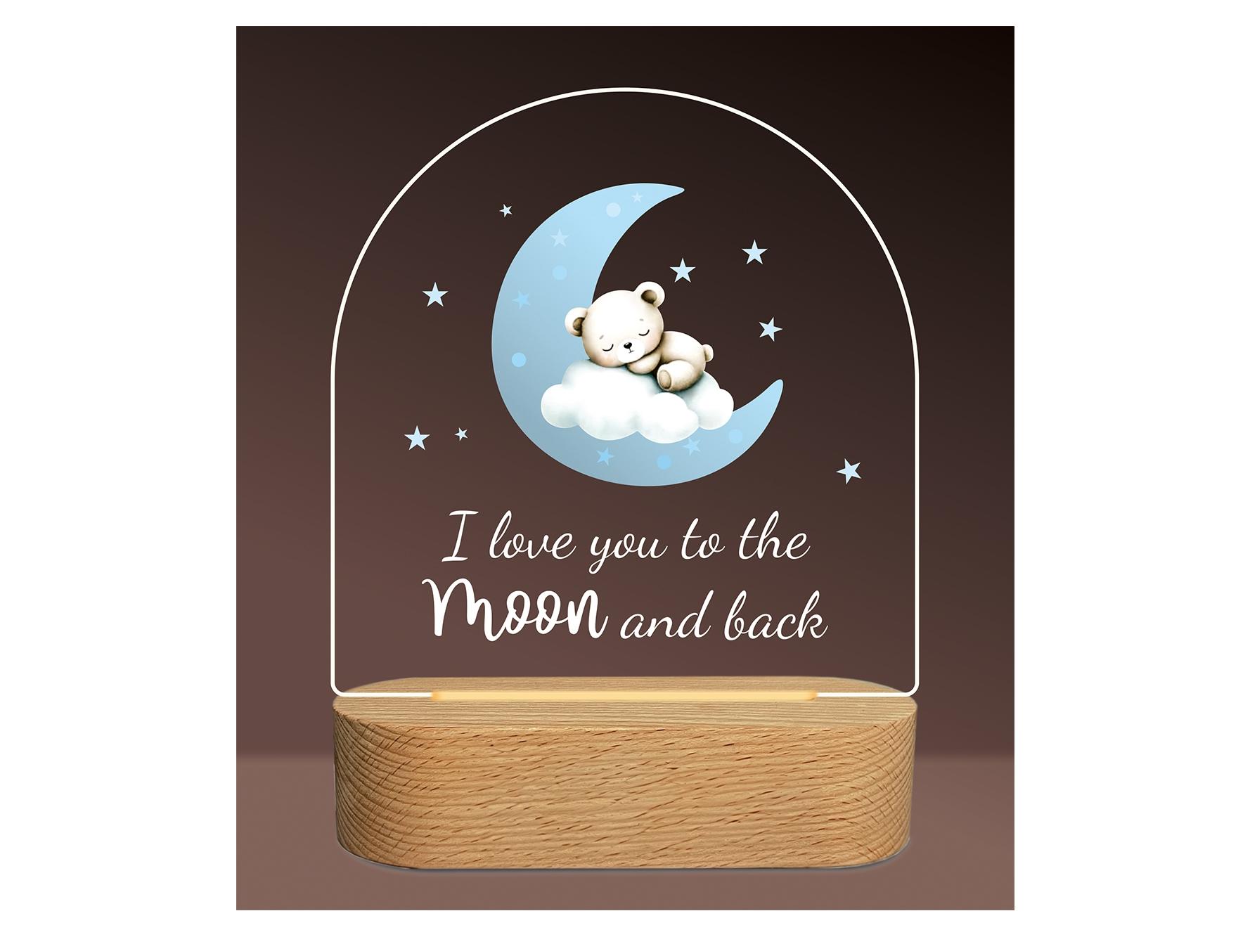Love You to the Moon & Back LED Nightlight - Blue