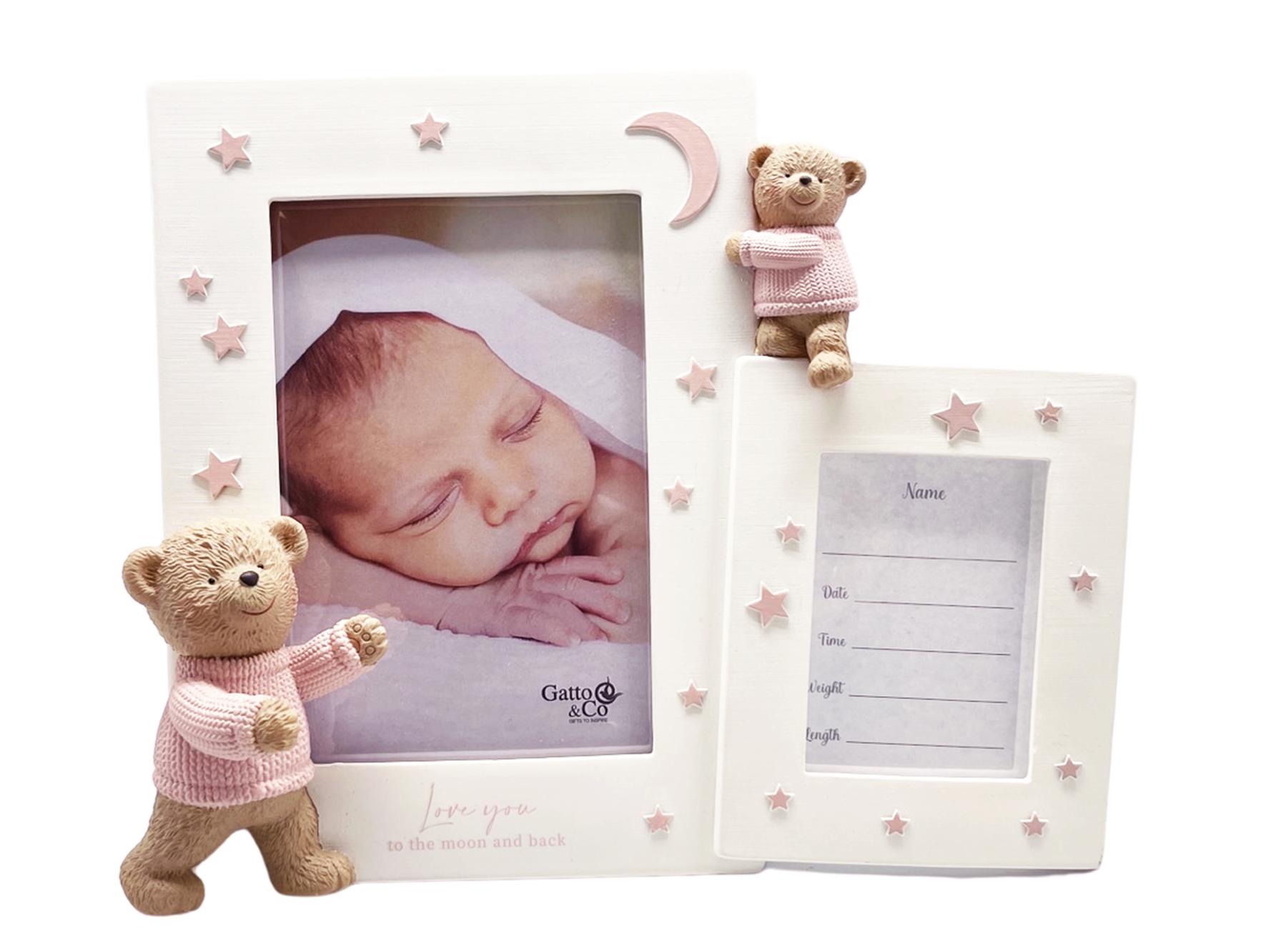 Love You to the Moon & Back Double Photo Frame - Pink
