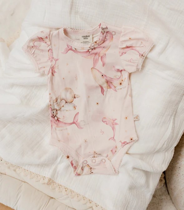 Confetti Kidz Short Sleeve Bodysuit - Whimsical Whale