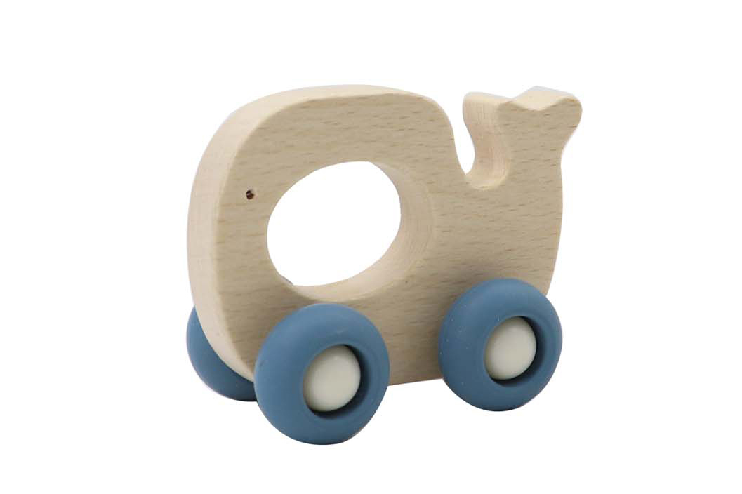Wooden Push Along Animal with Silicone Wheels
