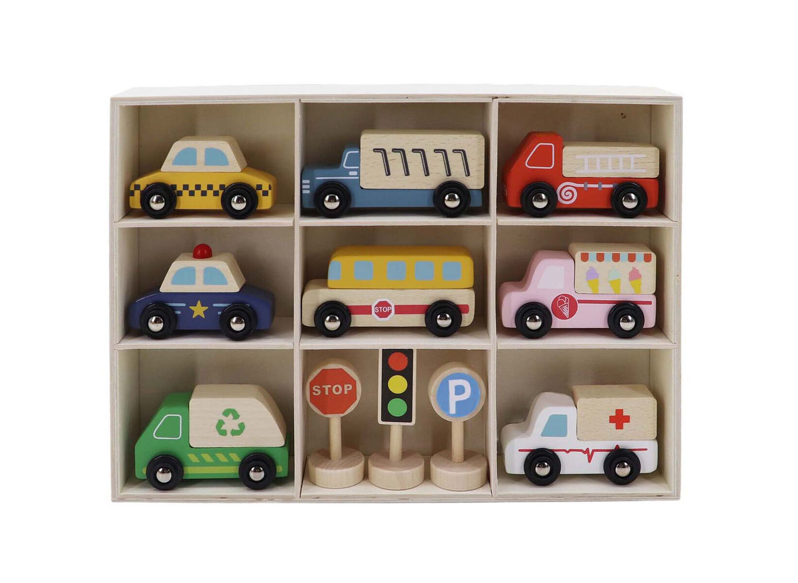 Wooden Transport & Street Sign Set