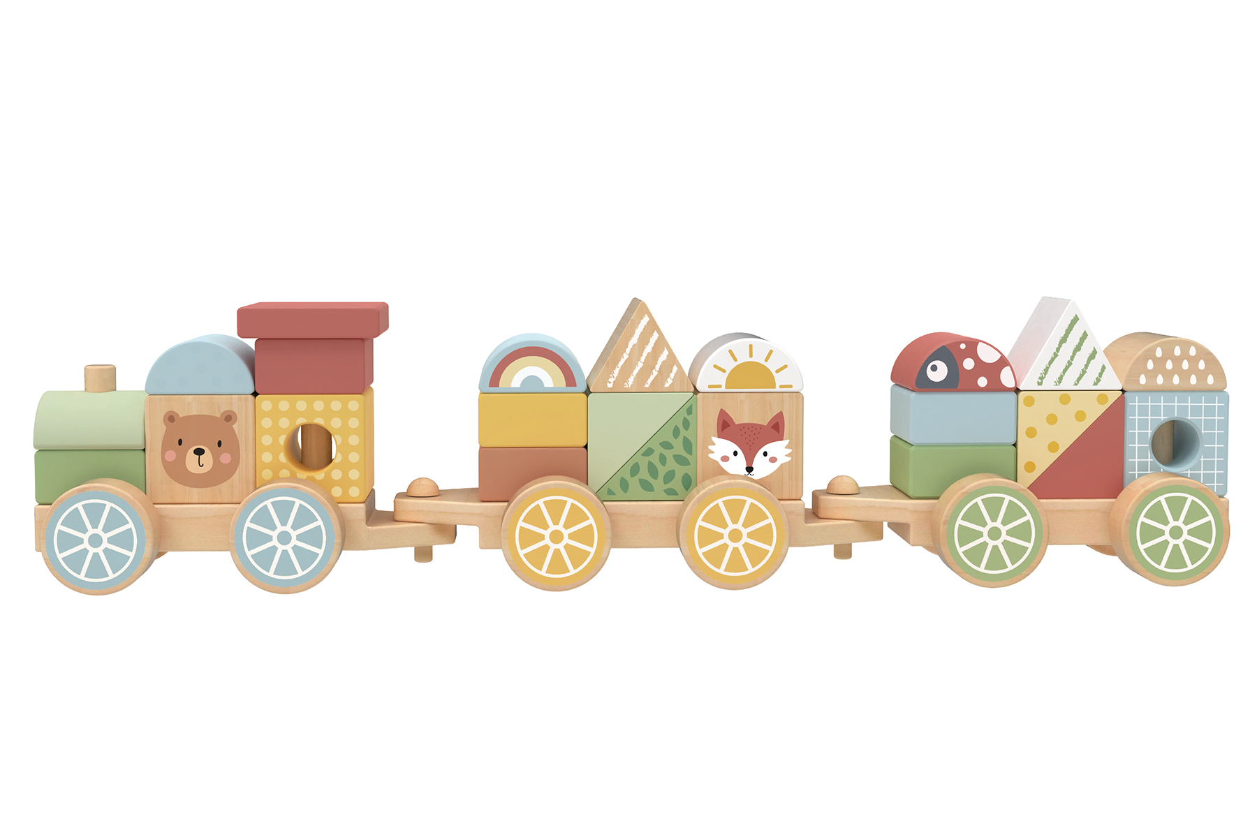 Wooden Forest Friends Stacking Train