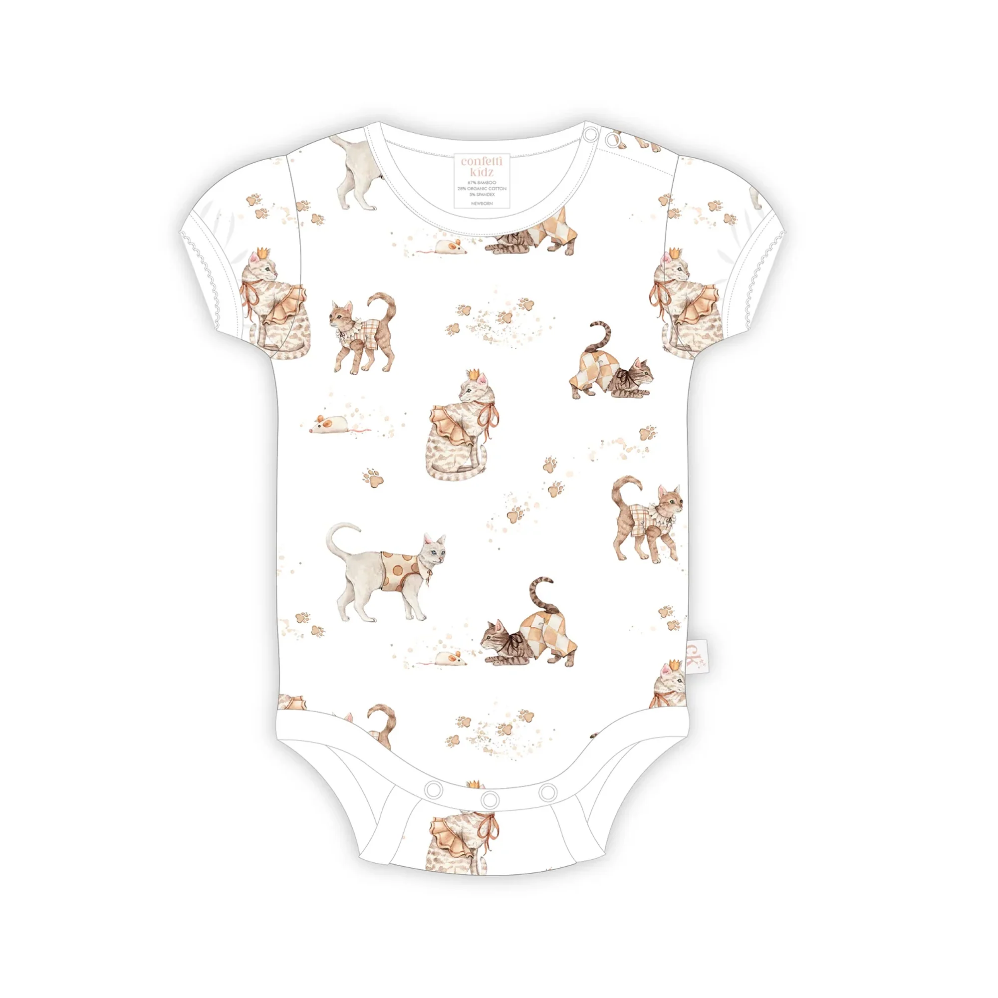 Confetti Kidz Short Sleeve Bodysuit - Royal Whiskers