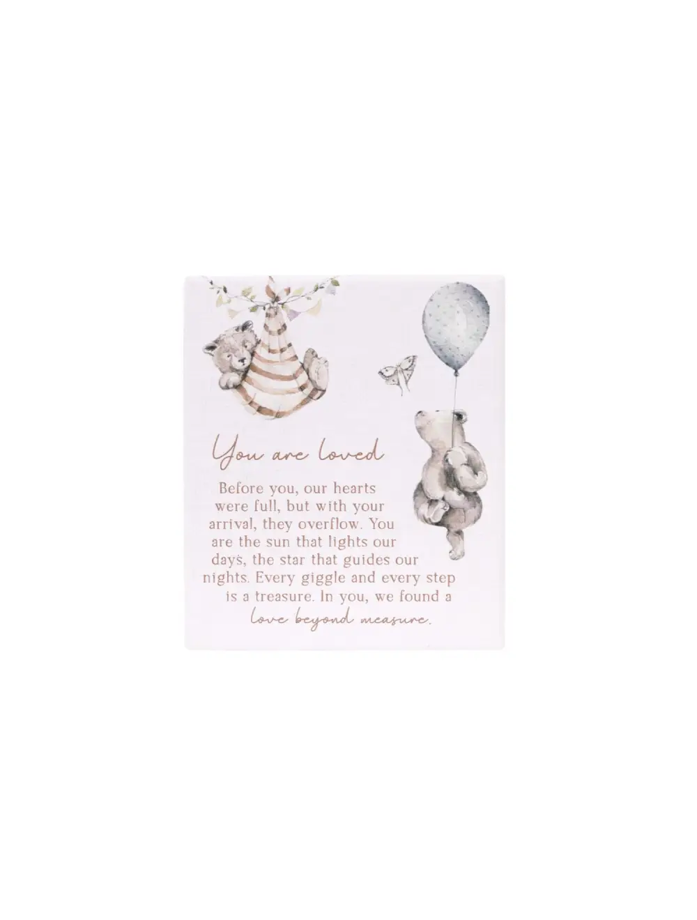 Tiny Wonders You are Loved Verse Plaque 12x14cm