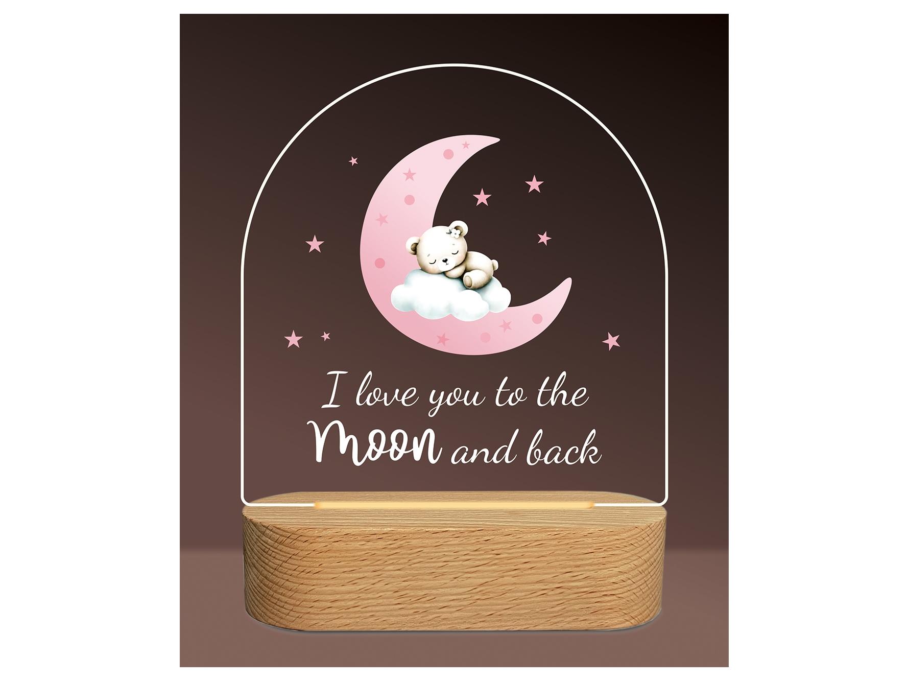 Love You to the Moon & Back LED Nightlight - Pink