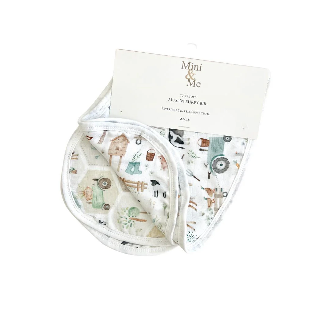 Cuddle Bug & Co 2pk Burp Cloth - Farm Life