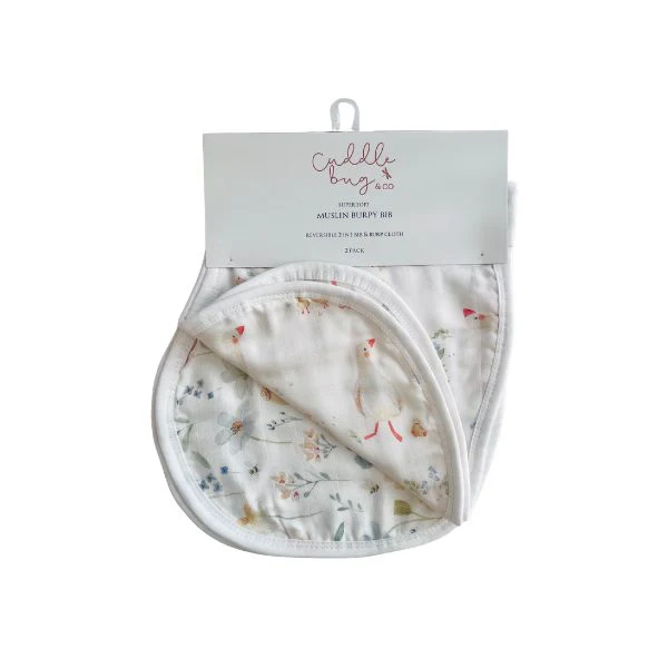 Cuddle Bug & Co 2pk Burp Cloth - Goosey Gander & Meadow