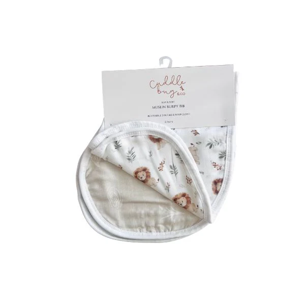 Cuddle Bug & Co 2pk Burp Cloth - Leo Lion