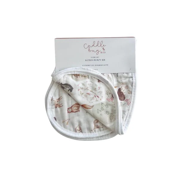 Cuddle Bug & Co 2pk Burp Cloth - Woodland