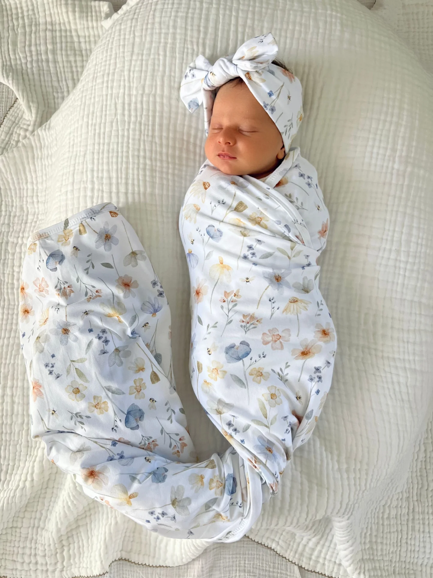 Cuddle Bug & Co Jersey Baby Wrap Set - Meadow