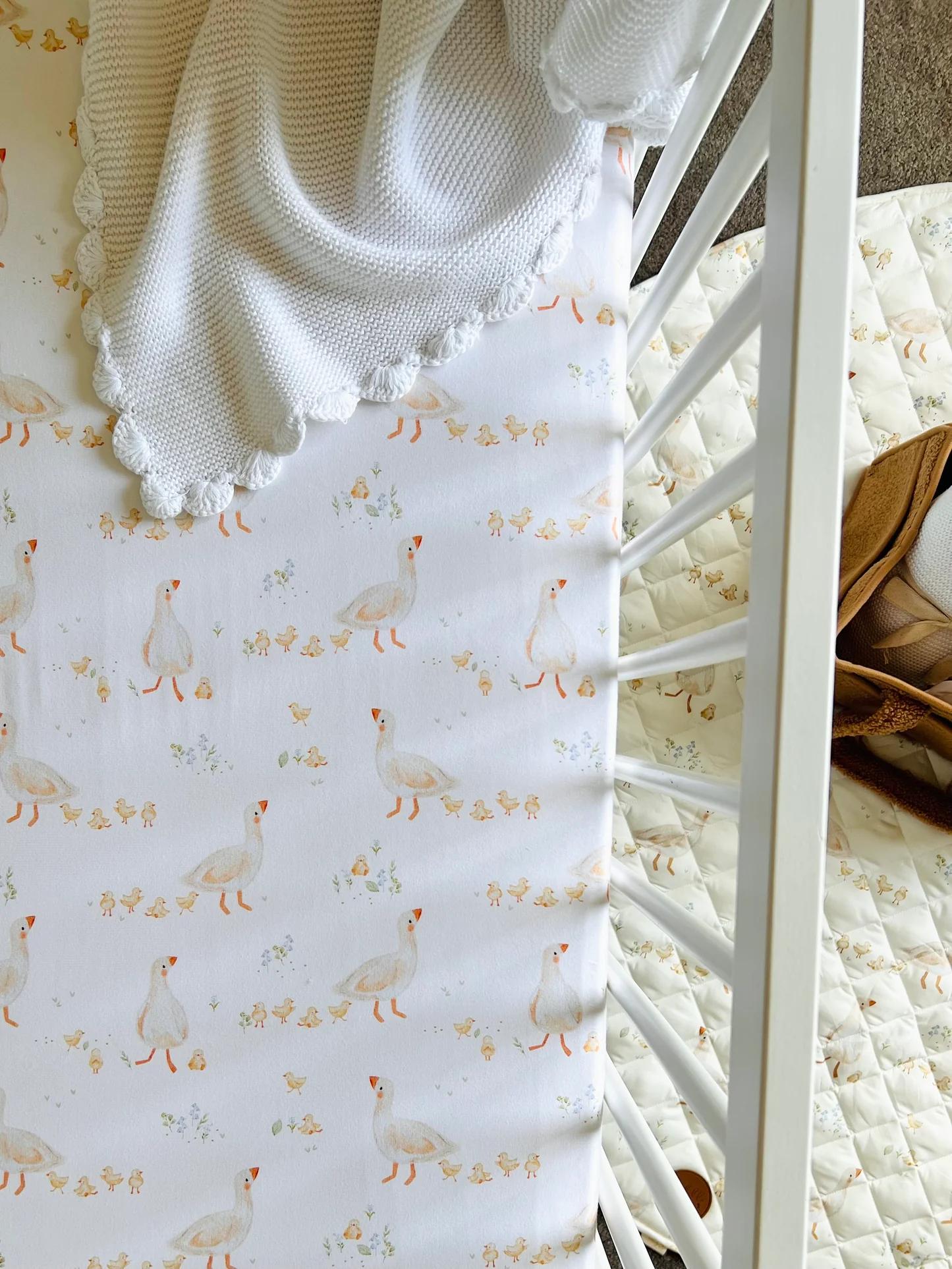 Cuddle Bug & Co Cot Sheet - Goosey Gander