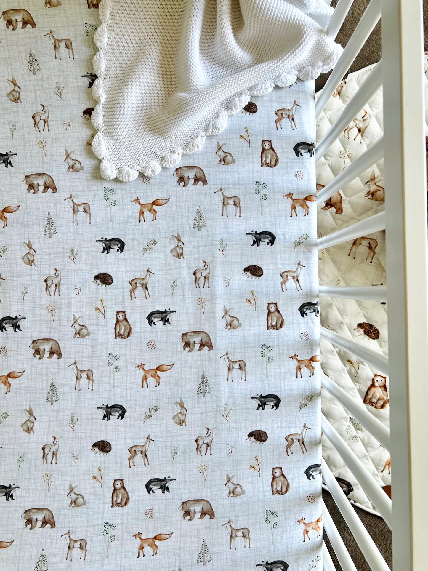 Cuddle Bug & Co Cot Sheet - Woodland