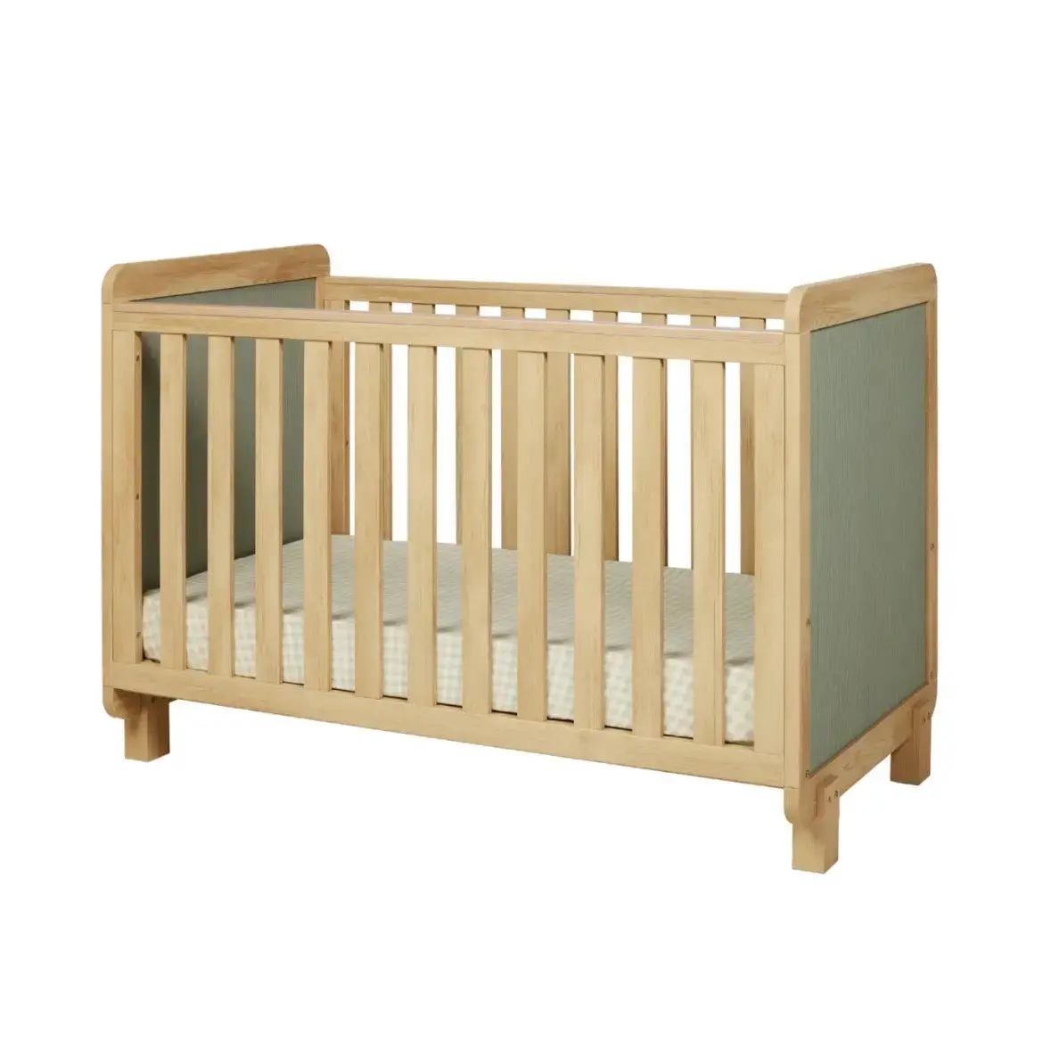 Tutti Bambini Kuba Cot Bed - Sage Weave & Golden Oak