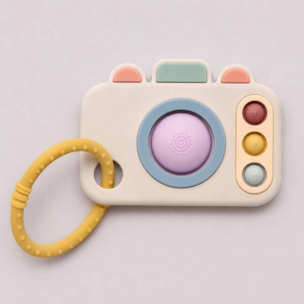 Silicone Camera Pop Toy & Teether