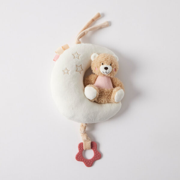 Musical Teddy Bear on Moon - Pink