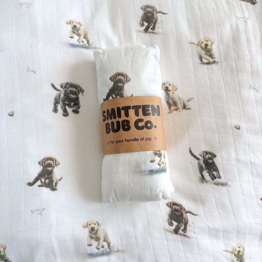 Smitten Bub Co. Bamboo Cotton Muslin Swaddle - Labrador