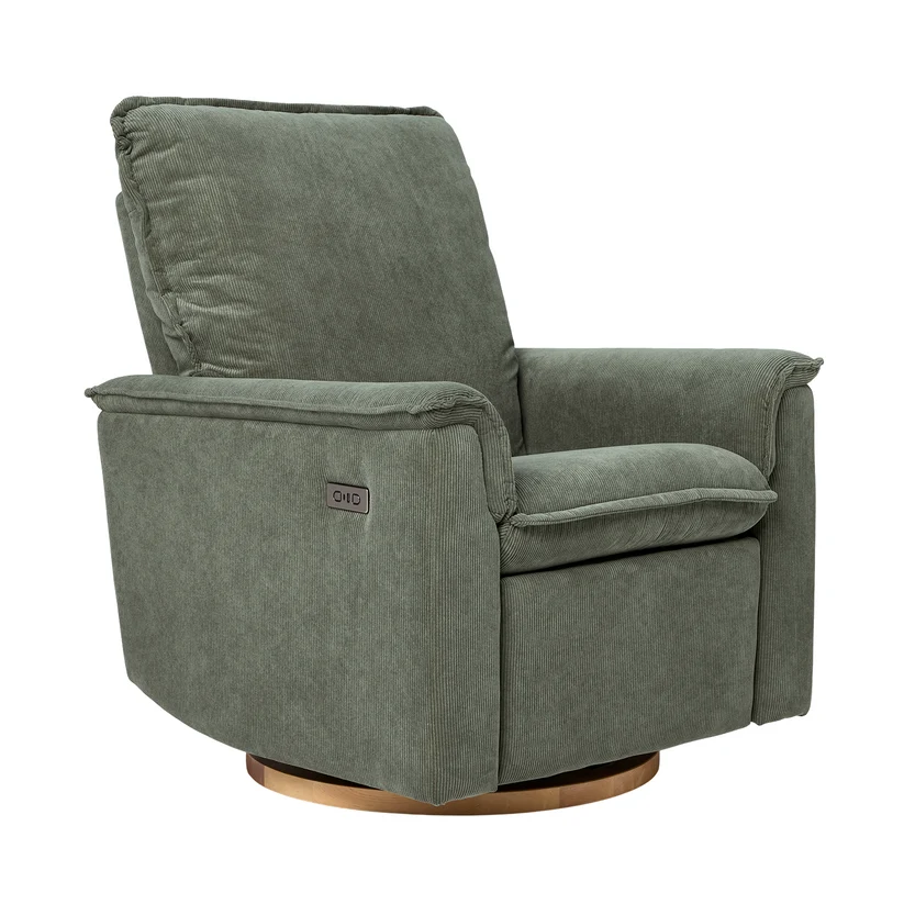 Il Tutto Louie Electric Recliner Glider - Olive Corduroy