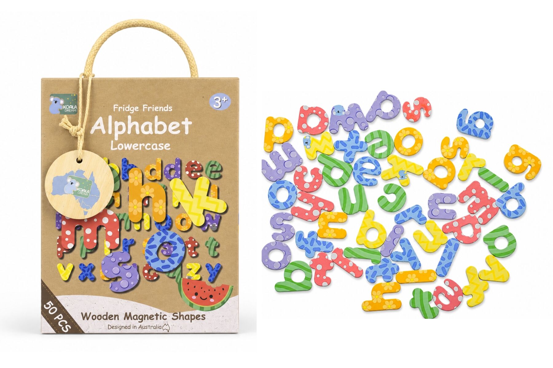 Fridge Friends Wooden Magnetic Alphabet LOWER CASE