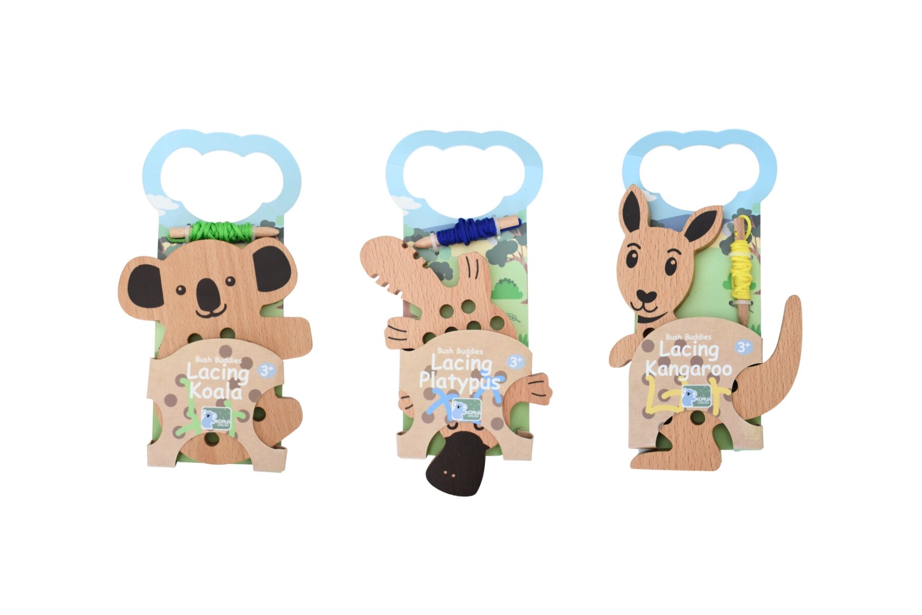 Wooden Lacing Aussie Animals