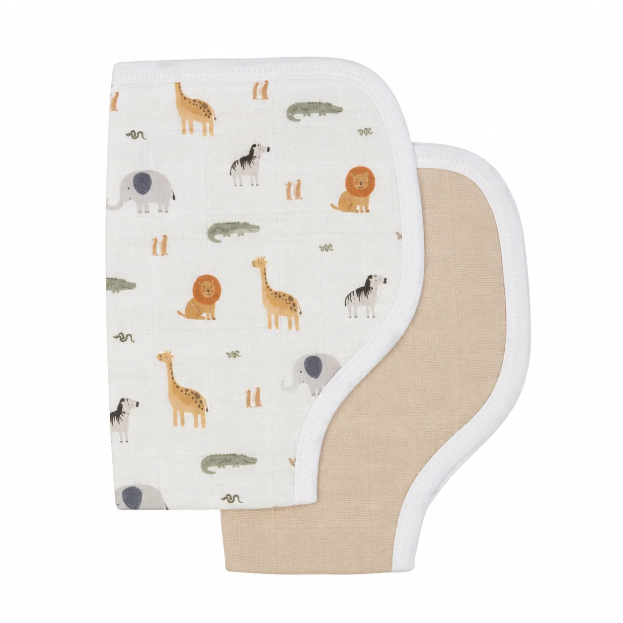 All4Ella Burp Cloth 2pk - Wild Animals